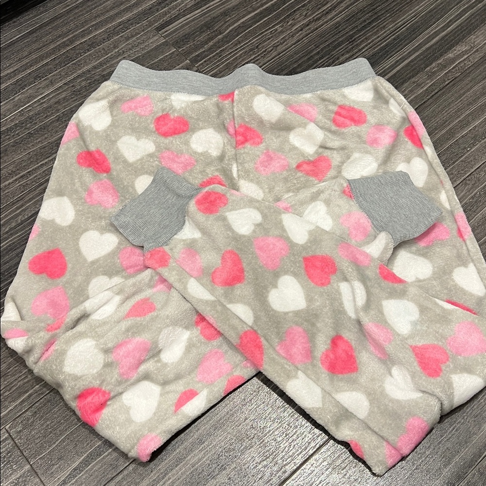 Heart Patterned Fleece Pajama Pants - Picture 5 of 6